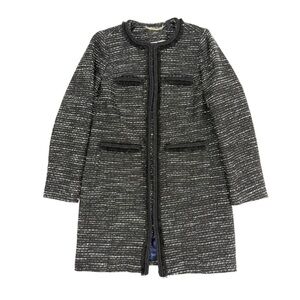 J. Crew Tweed Lurex Lady Coat with Braided Trim Metallic k3783
